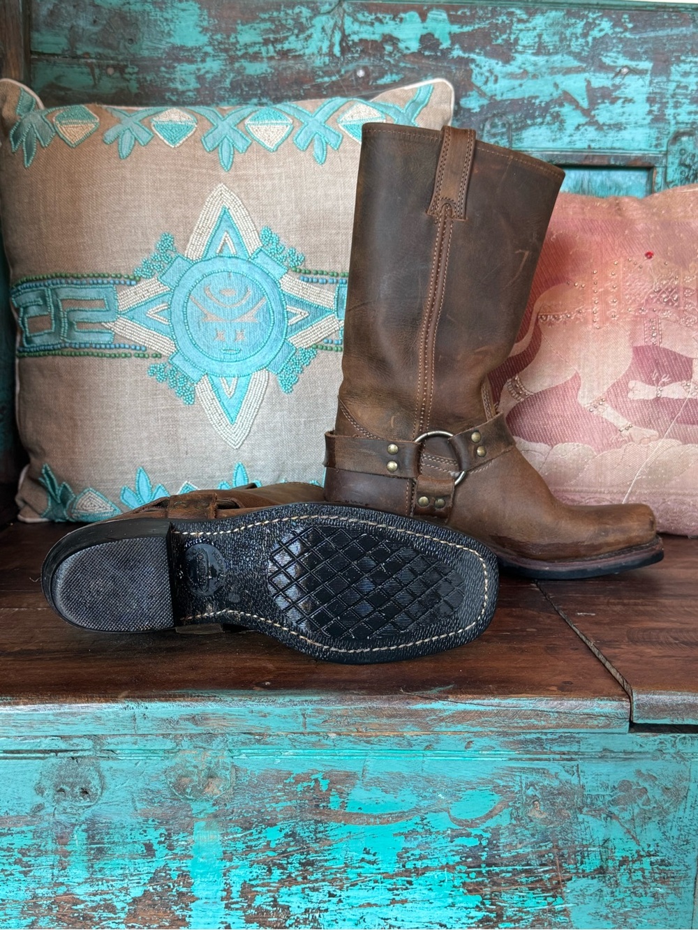 Brown Leather Frye Harness Women’s Boot size 7 - Picture 5 of 8